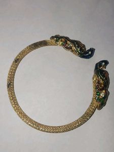 Gold Tone Peacock Bangle Bracelet