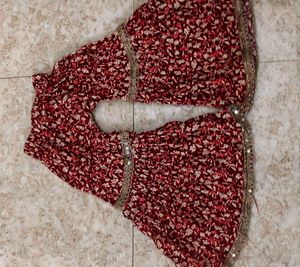 Red Floral Sharara Suit