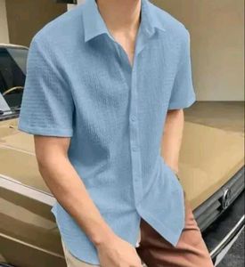 Burgundy Textured Short Sleeve Shirt