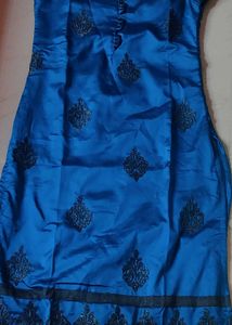 Navy Blue Kurta With Handwork Design