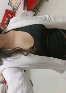 White Blazer With Snatched Fitting
