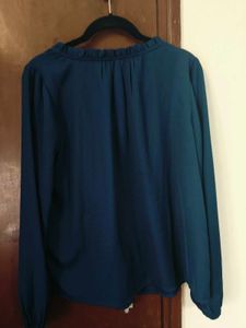 Elegant Blue Button-Down Top