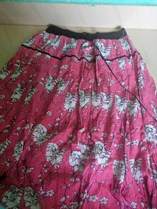 Pink Floral Maxi Skirt