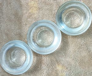 Clear Glass Thick Tealight Candle Holders.(3pc)