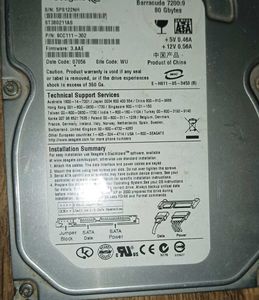 Segate 80 Gb Sata Hardisk