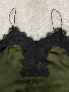 Olive Green Lace Cami Top