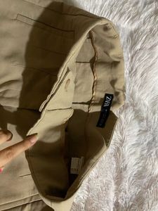 Zara Tan Pleated High Waist Trousers