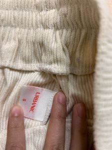 Urbanic Ribbed Trousers - White