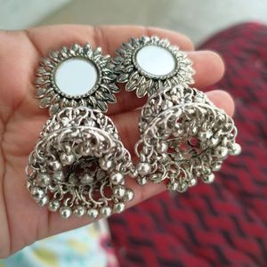 Oxidised Mirror Earing