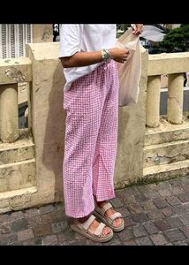 Pink Gingham Pajama Pants