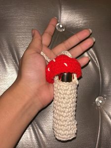 Crochet Mushroom Keychain(lipstick Holder)