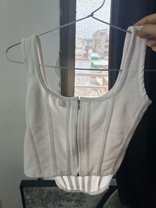 White Corset Tank Top