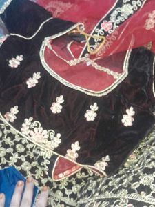 Elegant Black Velvet Lehenga