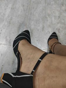 Striped Heeled Sandals