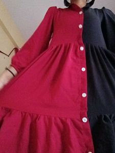 Red &amp; Black Colorblock Dress