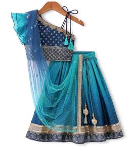 Blue Embellished Lehenga Choli Set