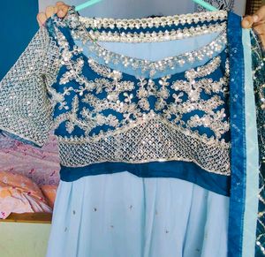 Elegant Blue Lehanga Choli Set