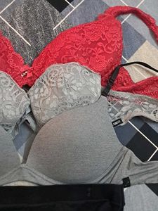 combo Of Four Imported Fabric  Bra N Padded  Panty