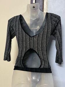 Pintrest Sparkly Striped Crop Top
