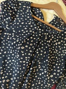 Black Animal Print Blouse- Never Used- Size XS