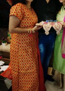 Orange Work Kurta