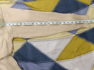 Women V Neck Beige Sweater