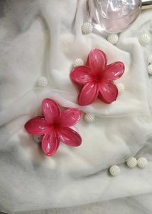 Red Flower Hair Clips