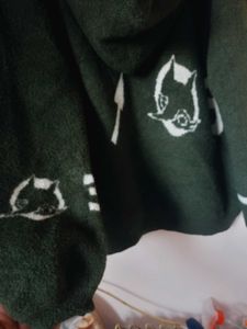 Dark Green Cat Cardigan