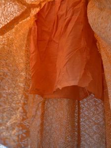 Peach Embroidered Mini Skirt