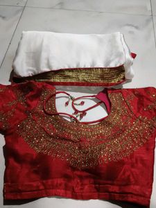 Elegant White Saree With Ready Paded Long Blouse
