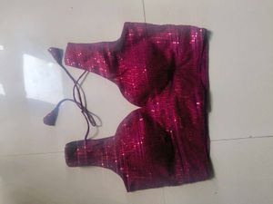 Wine Sequence Blouse With Extra Sleeves