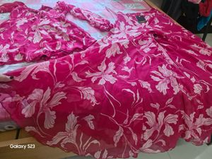 Pink Georgette Sharara Coord Set