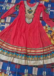 Stunning Red Ethnic Gown - Festive & Party Ready