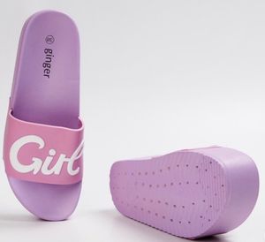 Typographic Printed Slides Slippers