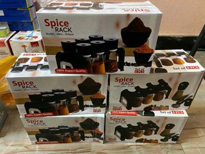 Plastic Spice Jars 6 With Stand