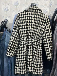 Houndstooth Print Coat