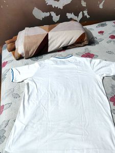 Flick blue bordered White T-shirt
