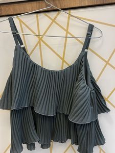 Pleated Gray Tank Top
