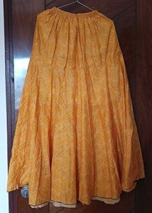 Yellow Printed Long Skirt