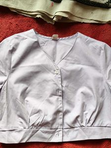 Elegant Button-Down V neck crop shirt ❤️