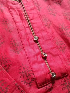 Red Printed Long Kurti
