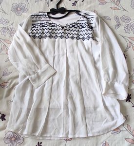 White Embroidered Top