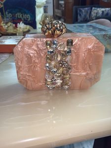Emblished Onaxe marble Clutch