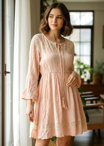 Peach Boho Vacay Mini Dress