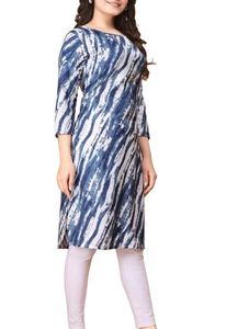 Blue &amp; White Patterned Dress