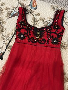 Red Embellished Festive Dress