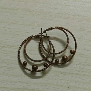 Gold Brown Hoops