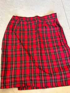 Red Plaid Mini Skirt
