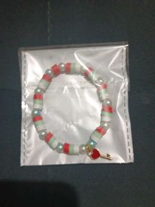 Beaded Bracelet with Heart Charm