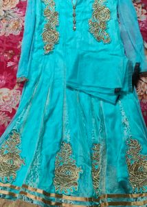 Wedding Wear Net Anarkali With Dupatta New Set